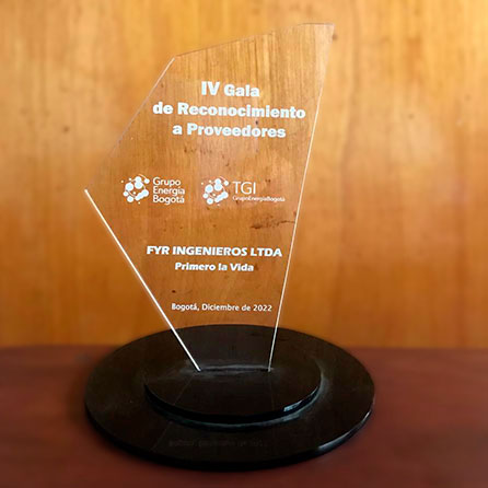 FyR ingenieros Ltda. Reconocimiento Grupo Energía de Bogotá 2022