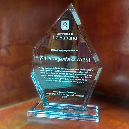 FyR ingenieros Ltda. Reconocimiento Univ La Sabana 2023