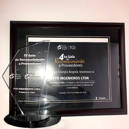 FyR ingenieros Ltda. Reconocimiento Grupo Energía de Bogotá 2022
